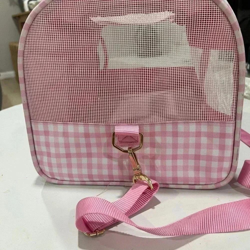 Stoney Clover x Target dog carrier pink gingham leash hook shoulder strap